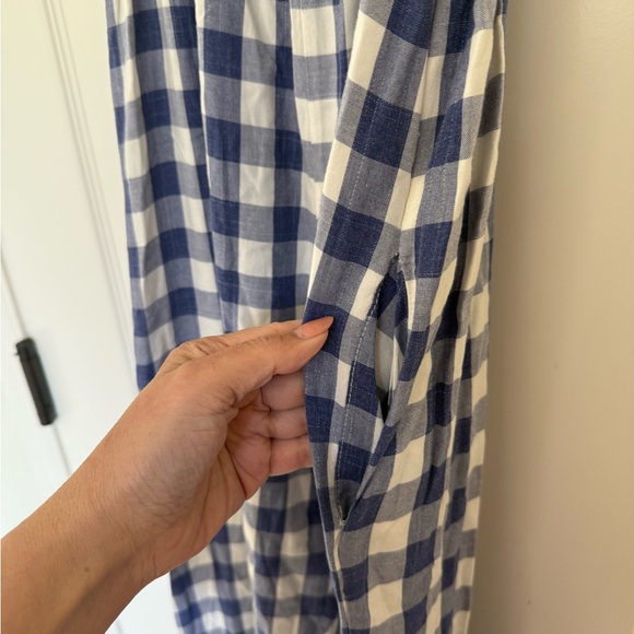 Nom Maternity Blue and White Checkered Jumpsuit - Picture 5 of 8